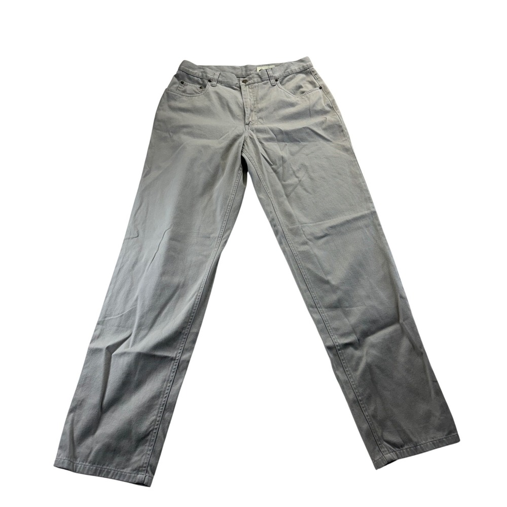 Eddie Bauer Pants Women 14 Gray Straight Leg Cotton Denim Classic Casual 5Pocket